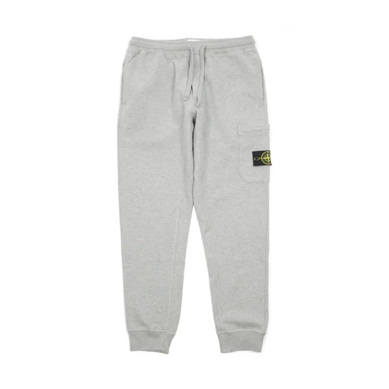 Stone Island Brushed Cotton Fleece Cargo Sweatpants Dust Melange sold by PLUS