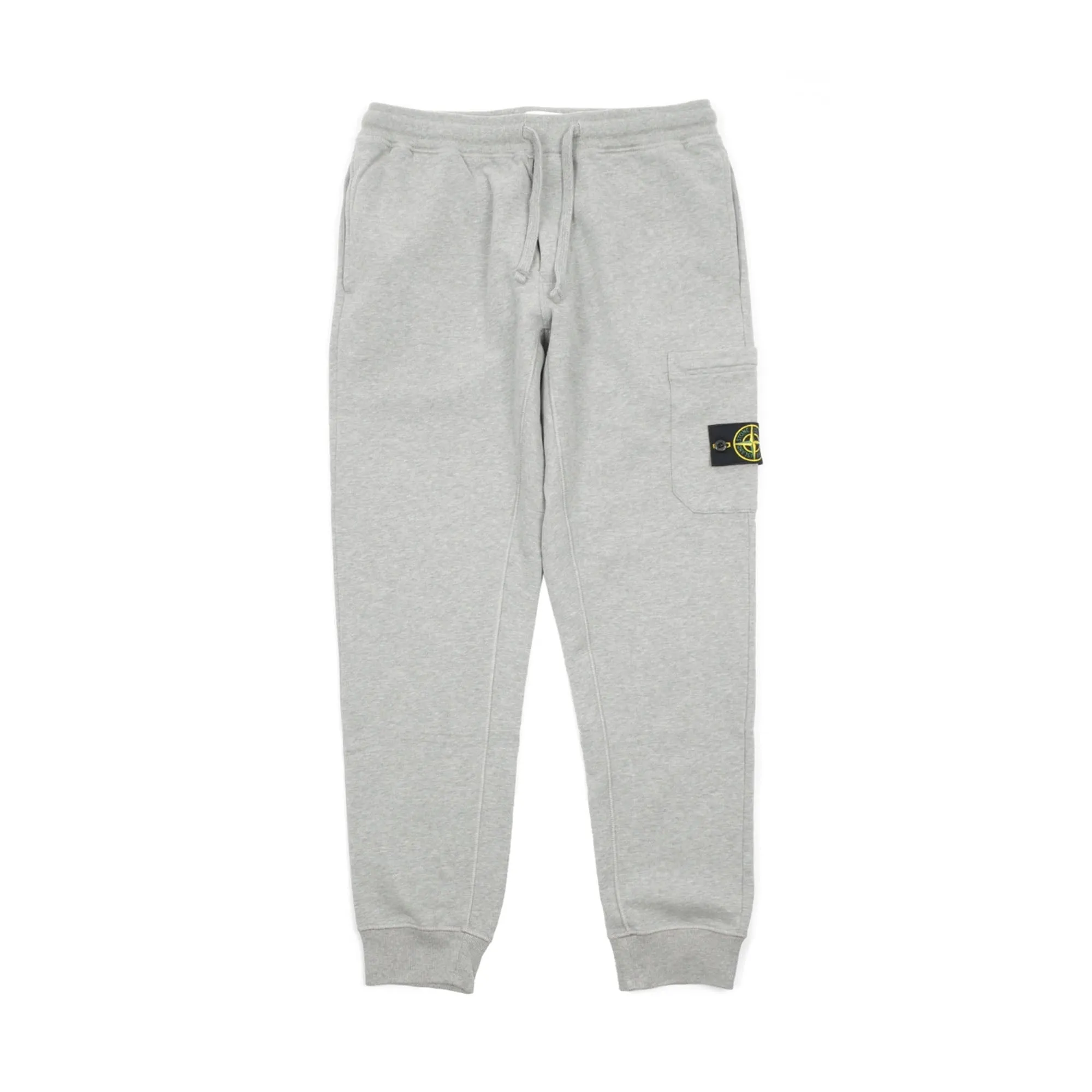 Stone Island Brushed Cotton Fleece Cargo Sweatpants Dust Melange sold by PLUS