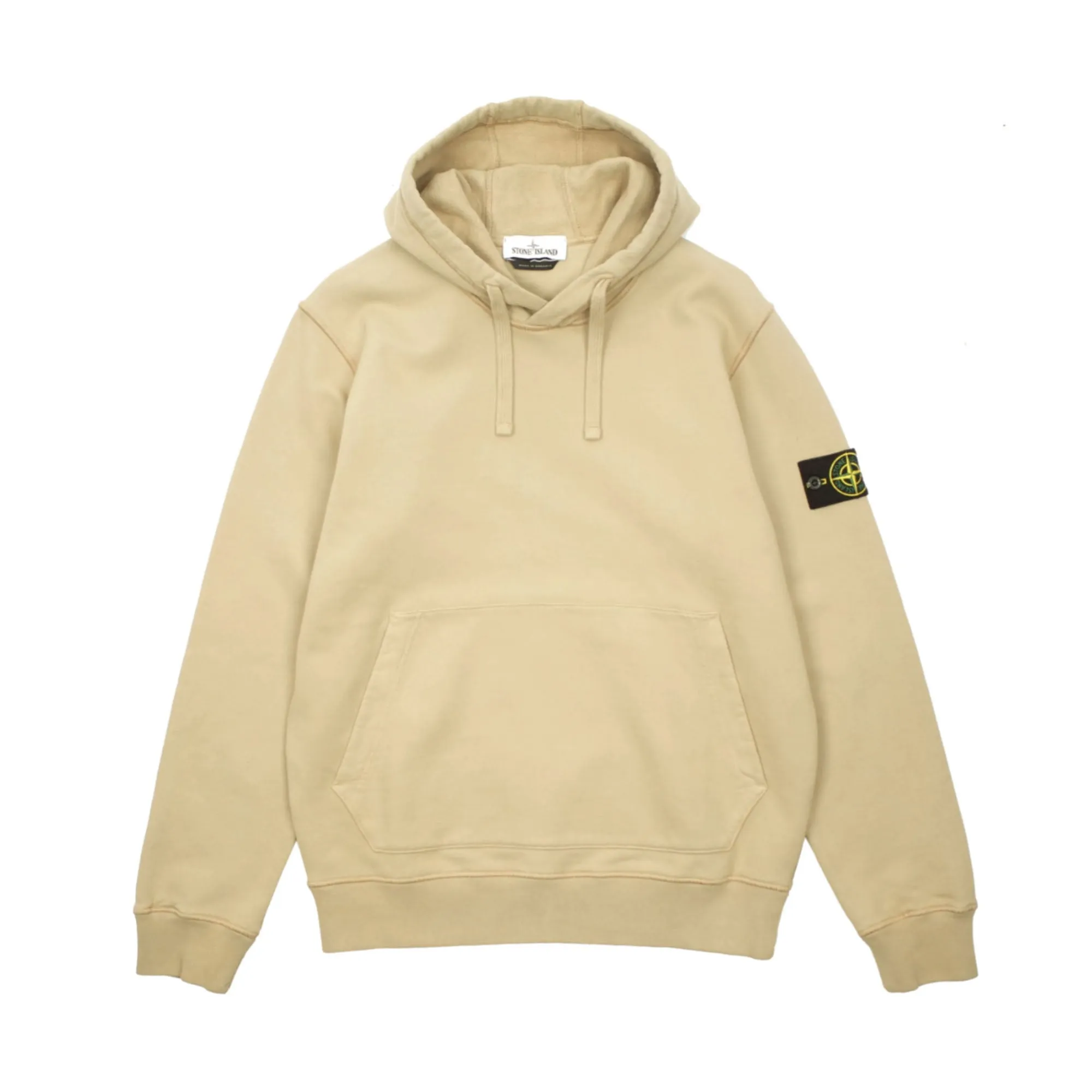 Stone Island Brushed Cotton Fleece Hooded Sweatshirt Ecru sold by PLUS