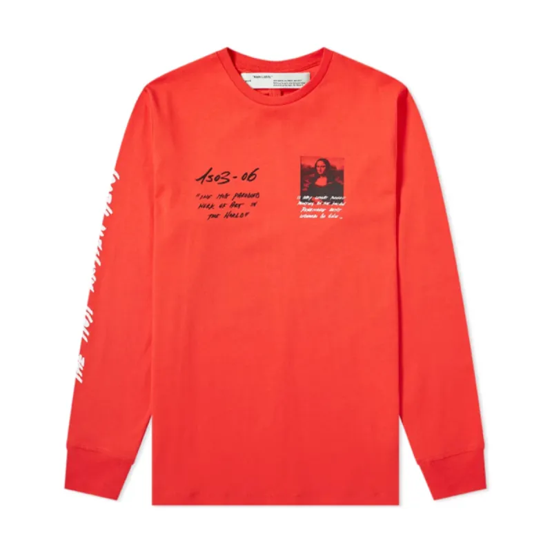 Off-White SS19 Mona Lisa Long-Sleeve Red sold by PLUS