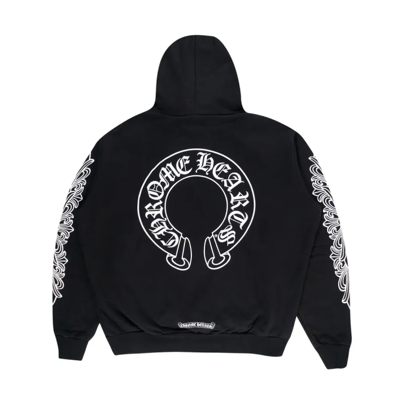 Chrome Hearts Horseshoe Floral Zip Up Hoodie Black sold by PLUS