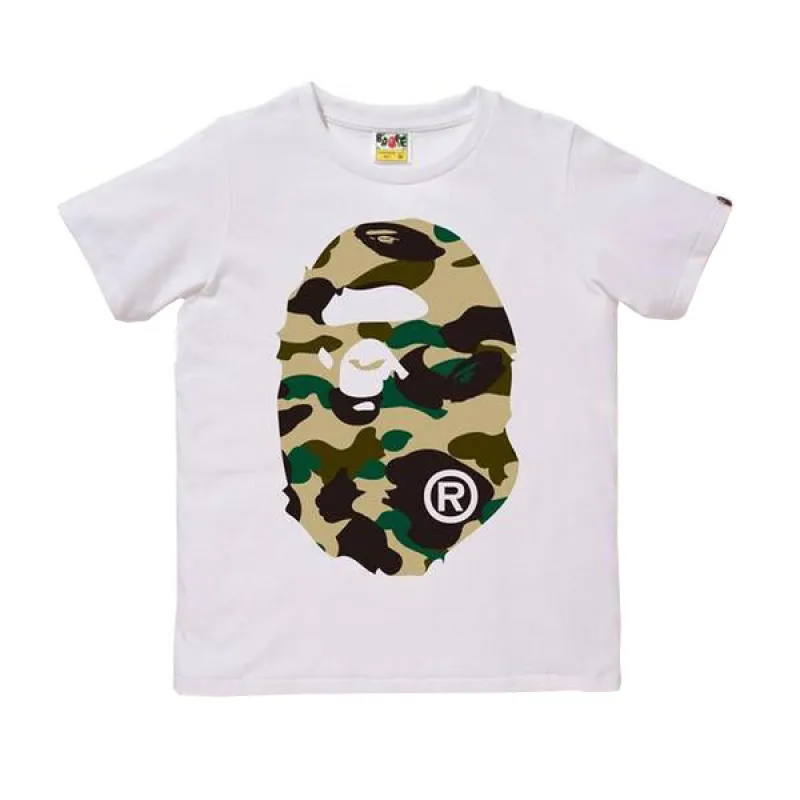 Bape 1st Camo Big Ape Head Tee White Yellow sold by PLUS