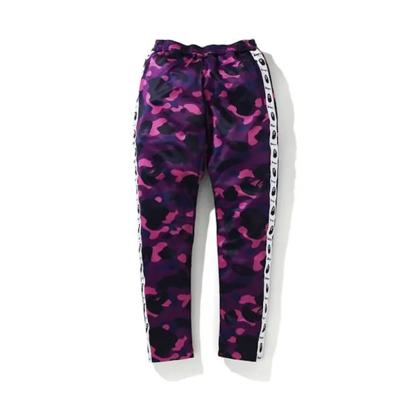 Bape Color Camo Tape Jersey Pants Purple sold by PLUS