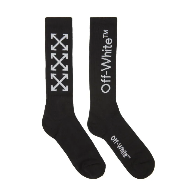 Off-White Arrows Mid Length Socks Black/White sold by PLUS