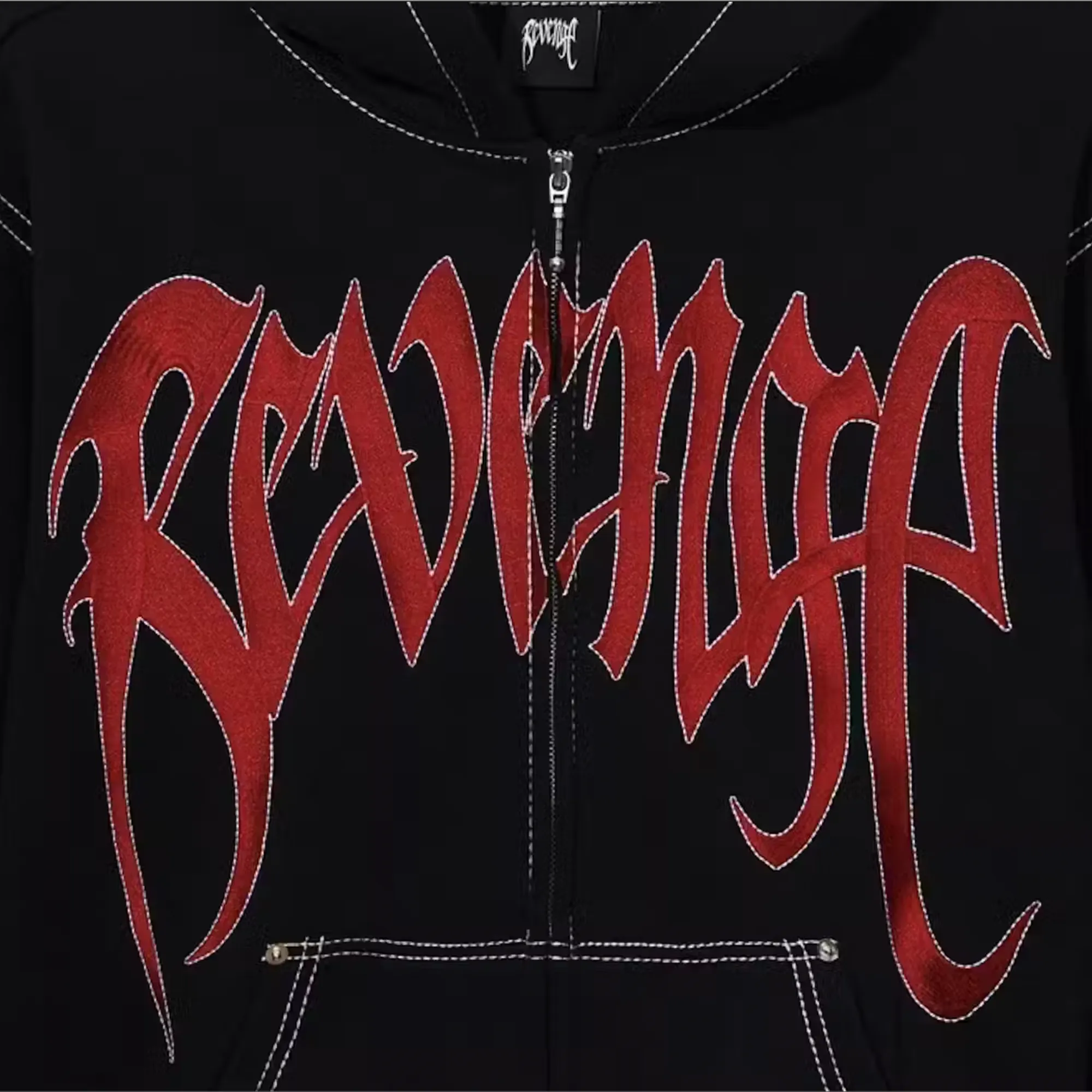 REVENGE Contrast Embroidered ジップ パーカー○関送無料○ REVENGE Contrast Embroidered ジップ パーカー○関送無料