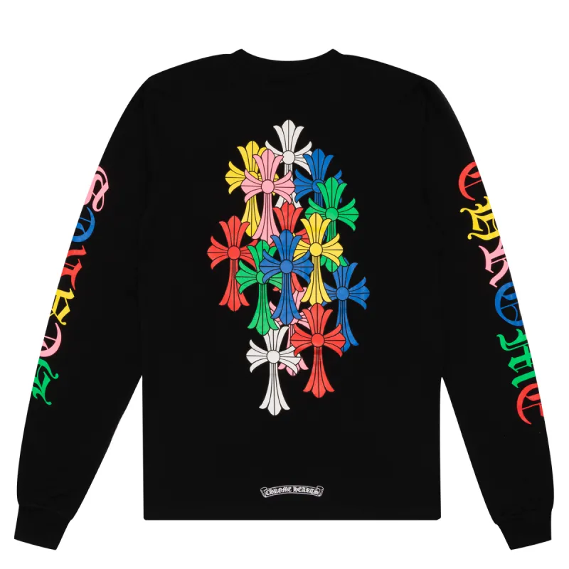 Chrome Hearts Multi Color Cross Cemetery L/S T-Shirt Black made by PLUS