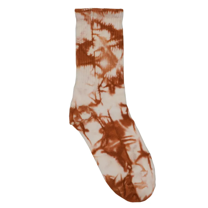Sole Tie Dye Crew Socks Brown sold by PLUS