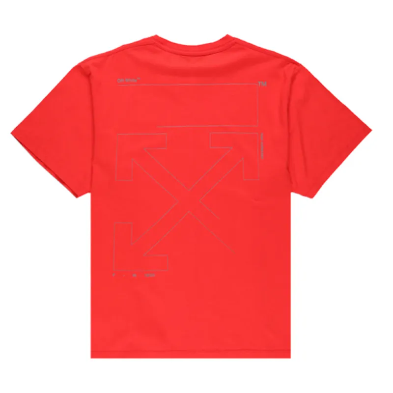 Off-White Red Unfinished Over T-Shirt sold by PLUS