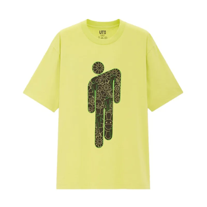 Takashi Murakami x Billie Eilish Flower Skulls Logo T-Shirt Green sold by PLUS