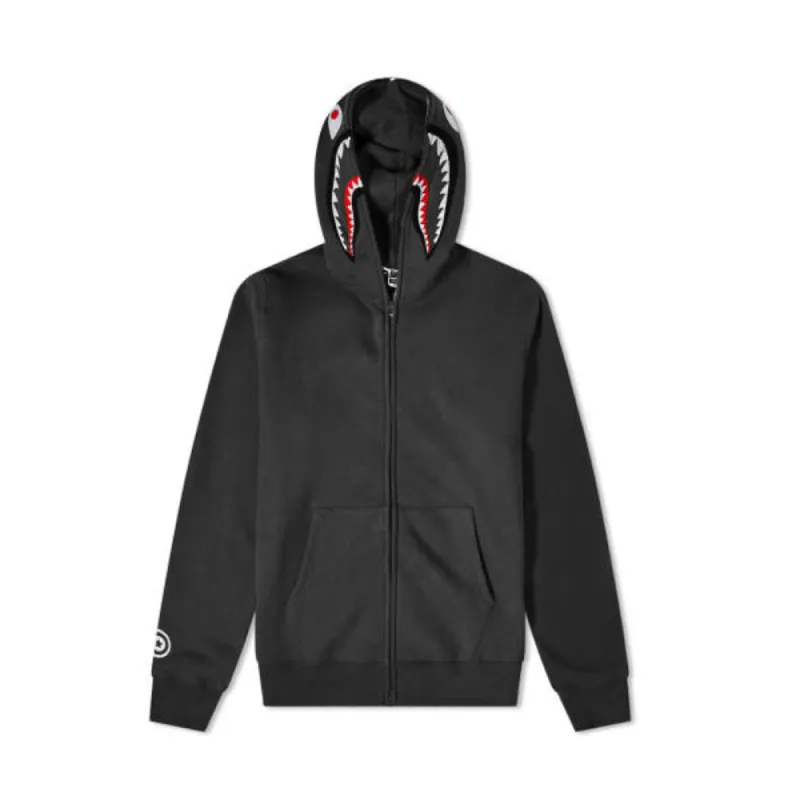 Bape Double Side Shark Full Zip Hoodie Washed Black sold by PLUS
