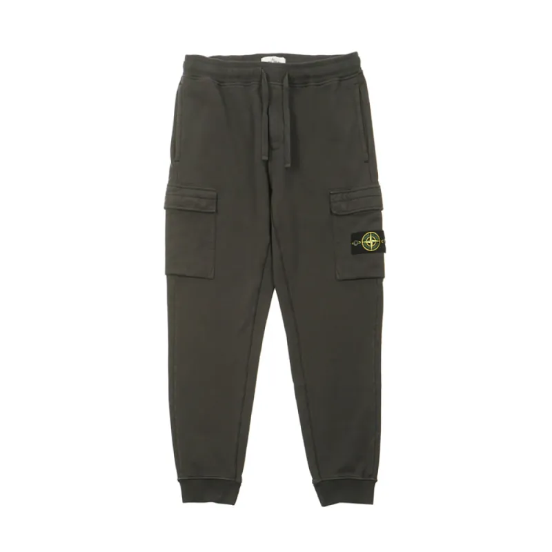 Stone Island Cotton Fleece Cargo Sweatpants Charcoal sold by PLUS