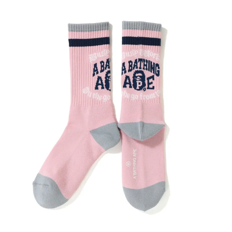 BAPE College 1993 Socks Pink sold by PLUS