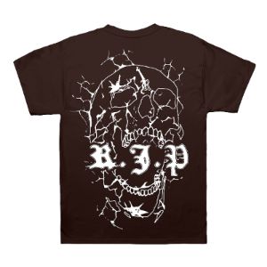 Revenge x Anuel Cracked Skull Tee Brown sold by PLUS