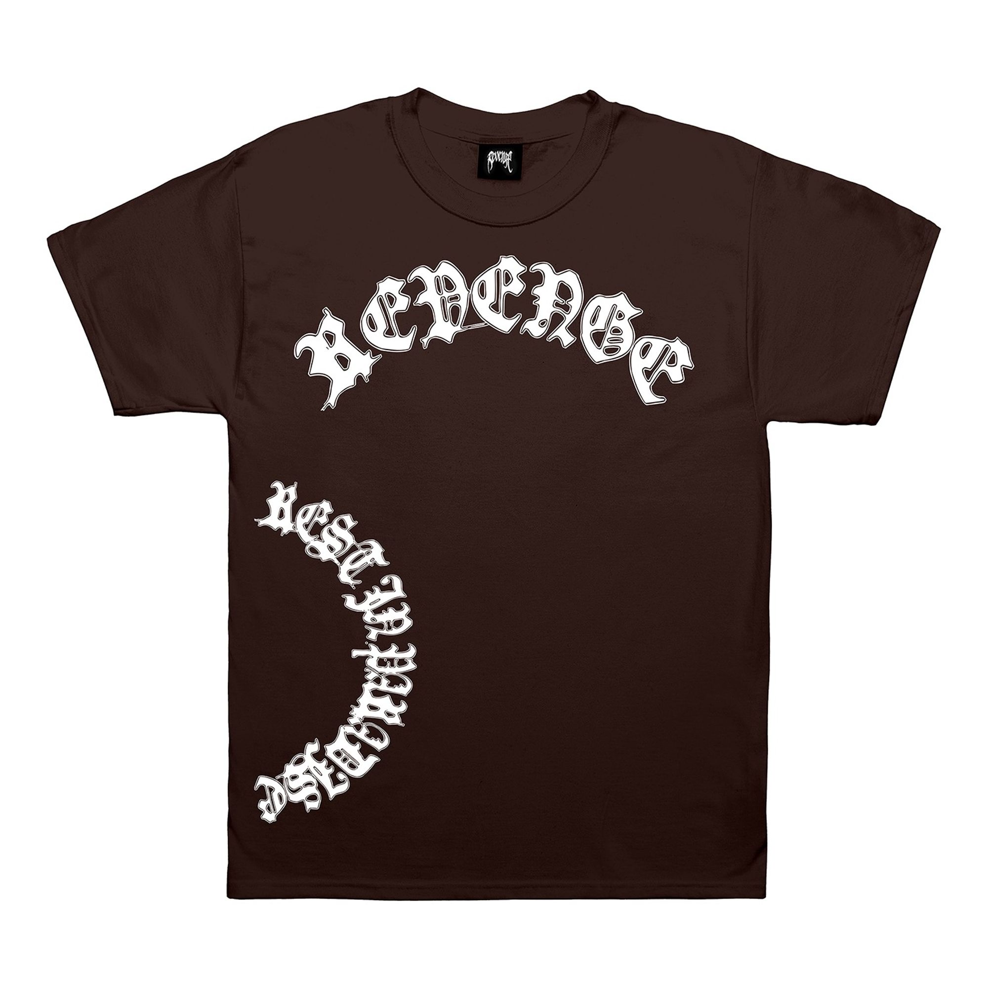 Revenge x Anuel Cracked Skull Tee Brown sold by PLUS