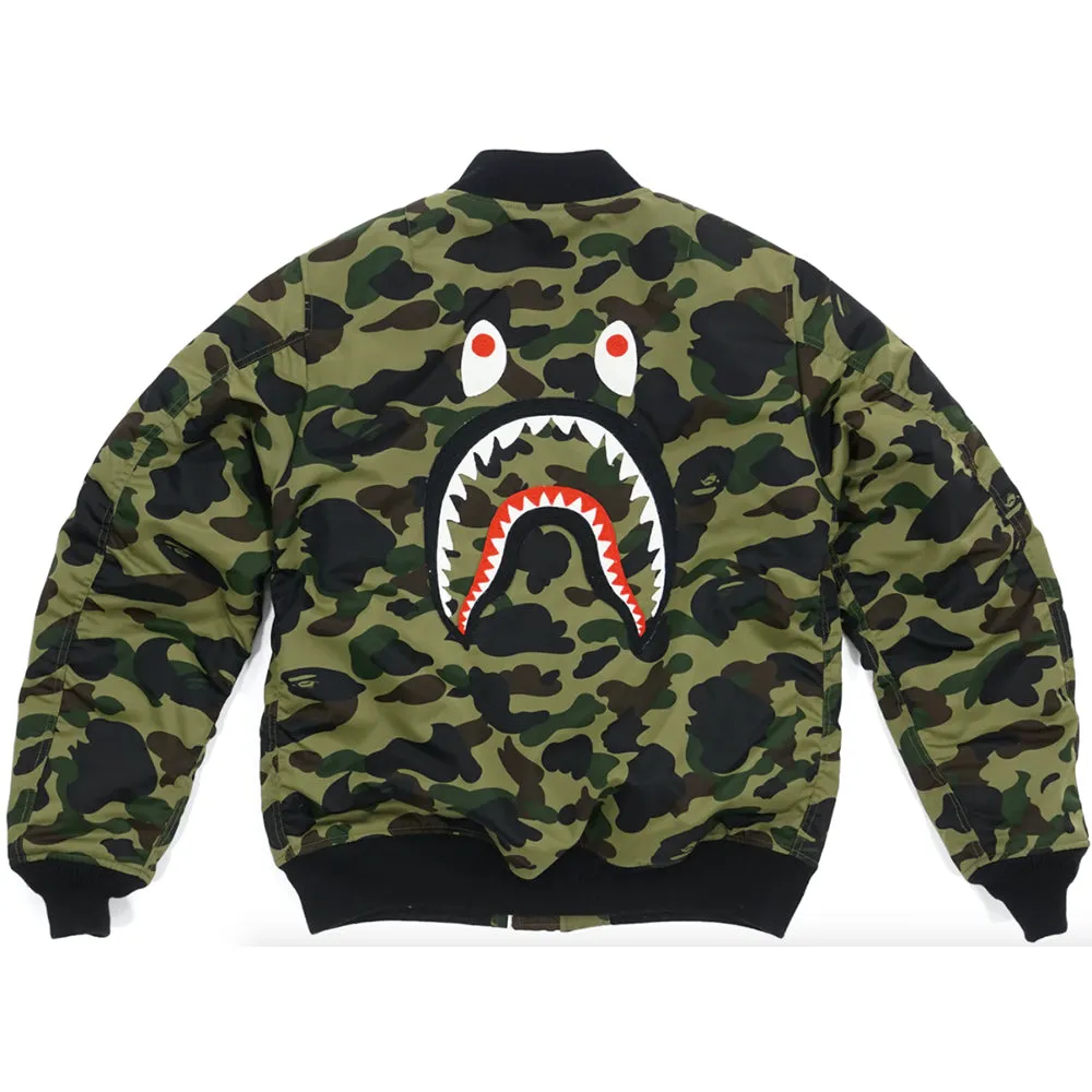 BAPE 1st Camo Back Shark MA1 Jacket Green sold by PLUS