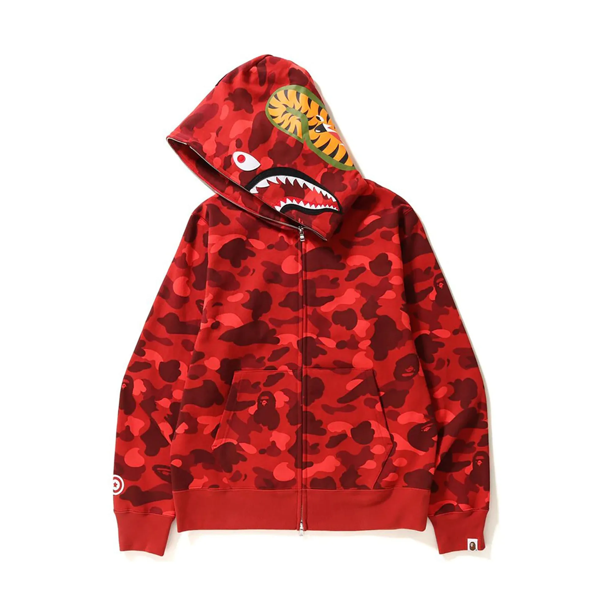 Bape Color Camo Shark Full Zip Hoodie Red sold by PLUS product image thumbnail 2