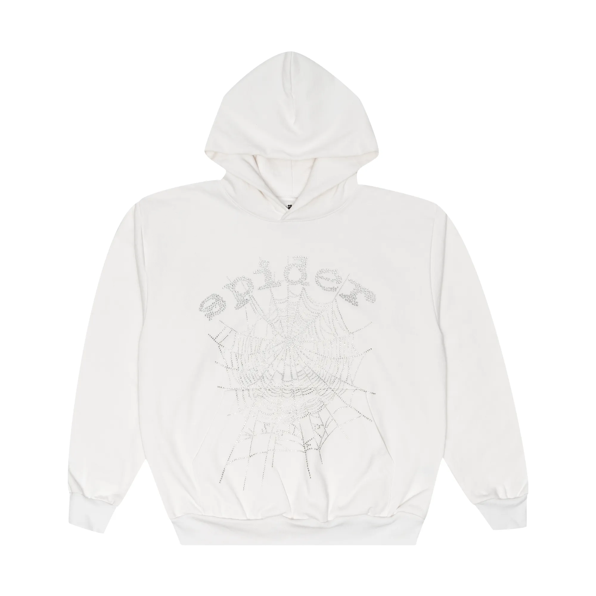 Spider Worldwide OG Rhinestone Logo Hoodie White sold by PLUS