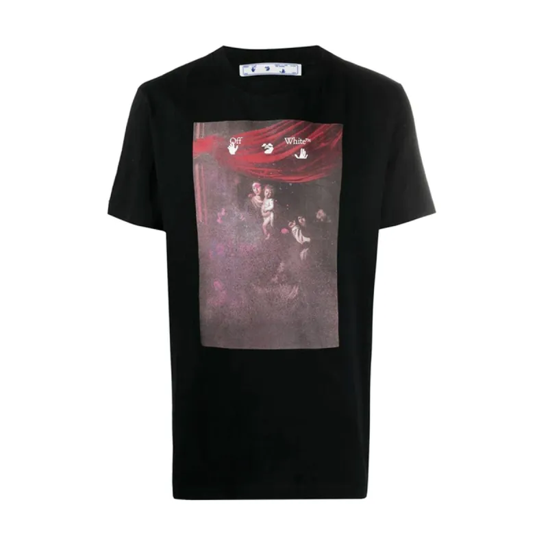 Off-White Black Sprayed Caravaggio Tee sold by PLUS