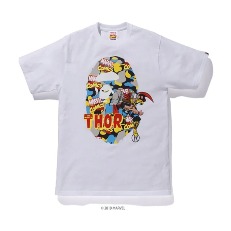 BAPE x Marvel Camo Mighty Thor Tee White sold by PLUS