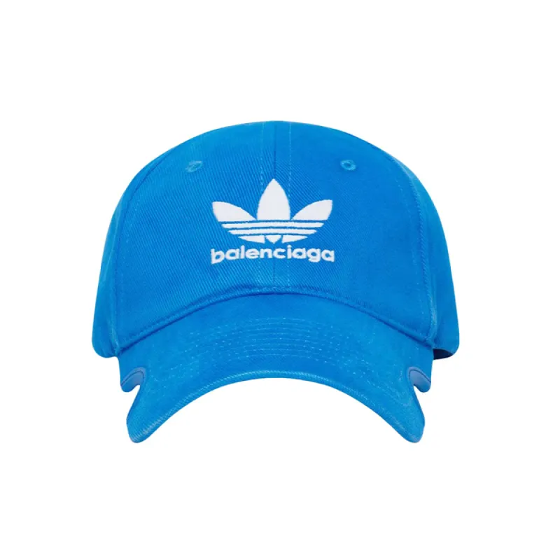 Balenciaga x adidas Trefoil Balenciaga Logo Cap Blue/White sold by PLUS