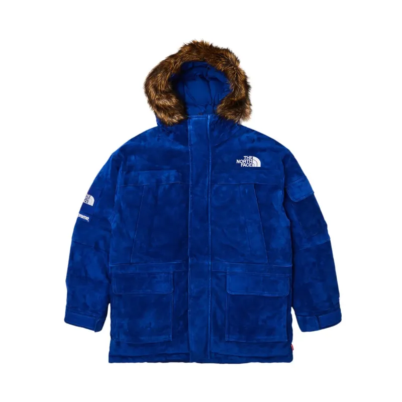 Supreme The North Face Suede 600-Fill Down Parka Blue sold by PLUS