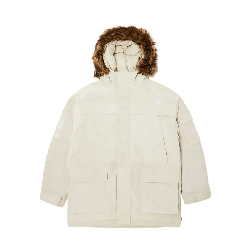 Supreme The North Face Suede 600-Fill Down Parka White sold by PLUS