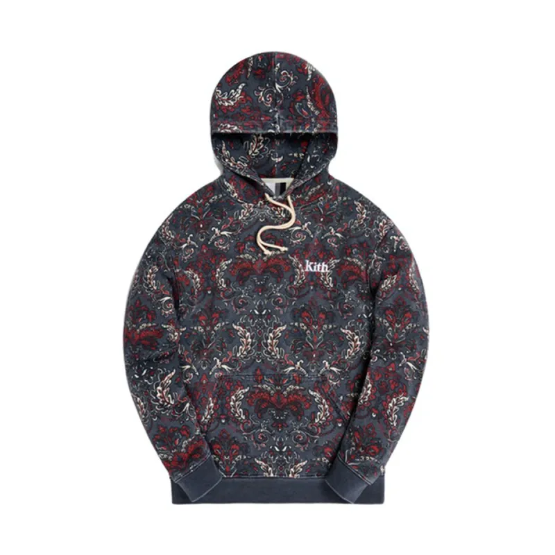 Kith Fleece Williams III Hoodie Navy/Floral sold by PLUS