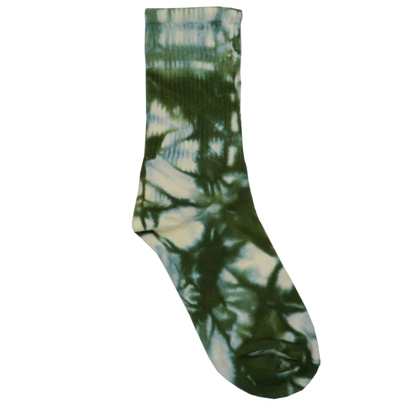 Sole Tie Dye Crew Socks Dark Green sold by PLUS