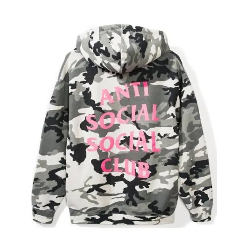 Anti Social Social Club Melrose Ave Snow Camo Hoodie Pink sold by PLUS