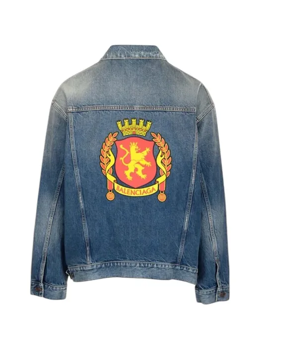 Balenciaga Back Emblem Patch Denim Jacket sold by PLUS