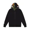 OVO x BAPE Camo Shark Reversible Full-Zip Hoodie Black sold by PLUS