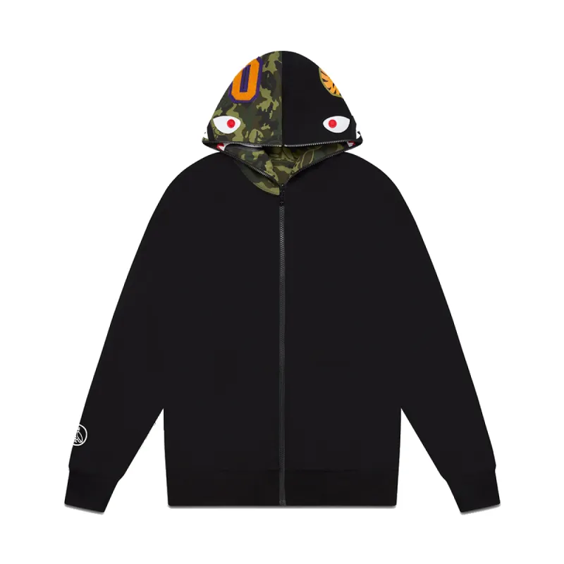 OVO x BAPE Camo Shark Reversible Full-Zip Hoodie Black sold by PLUS