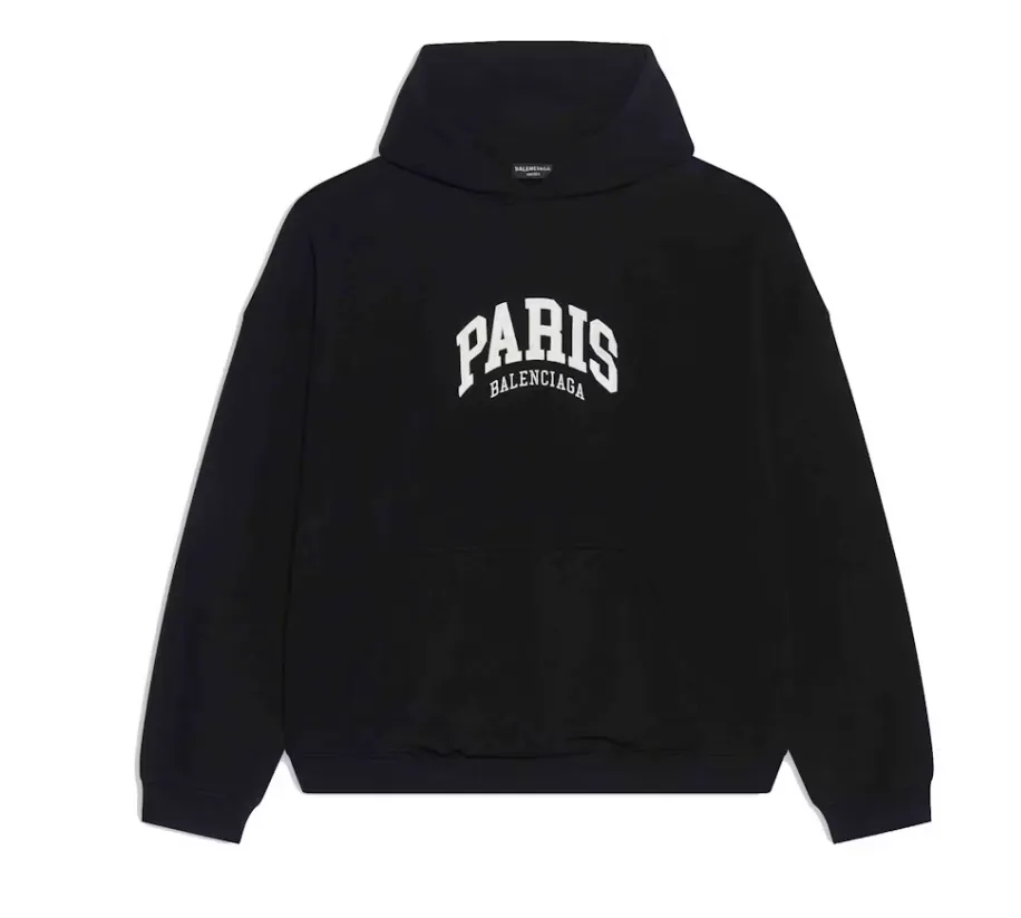 Balenciaga Mens Cities Paris Wide Fit Hoodie sold by PLUS
