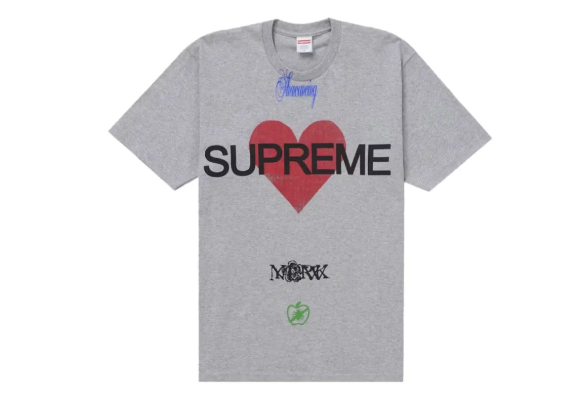 Supreme Announcing Tee Heather Grey sold by PLUS