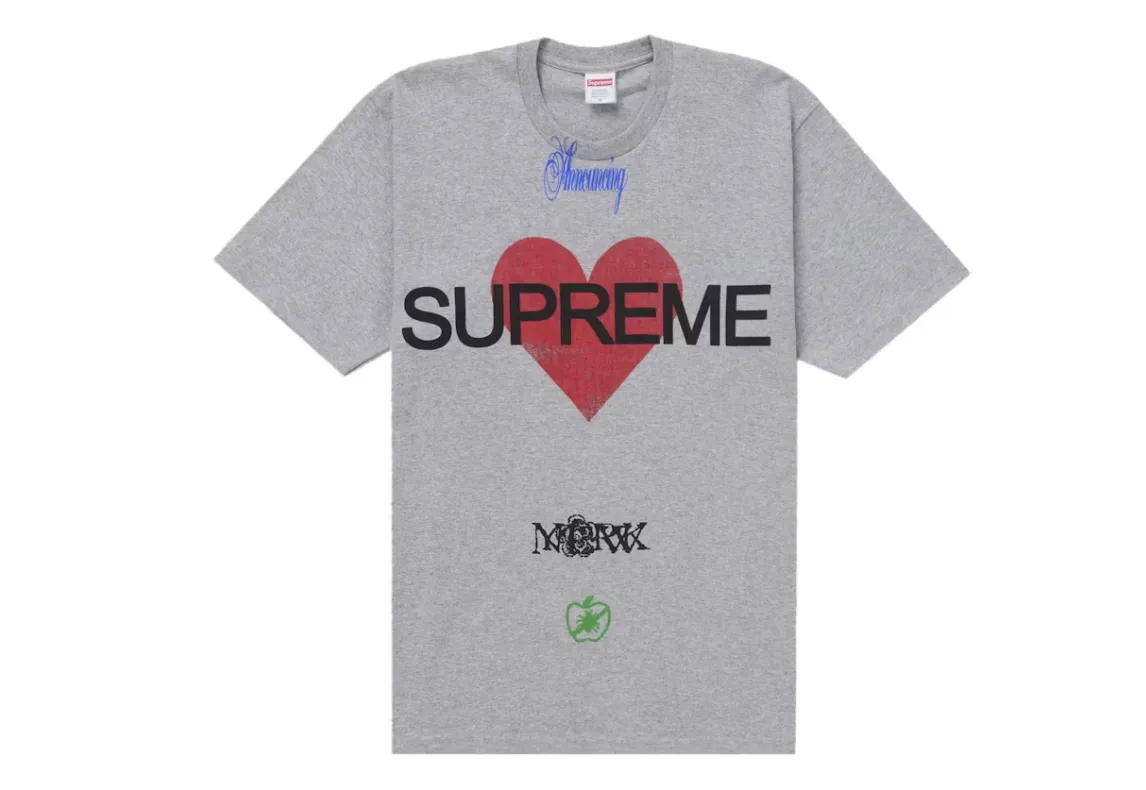 Supreme Announcing Tee Heather Grey sold by PLUS