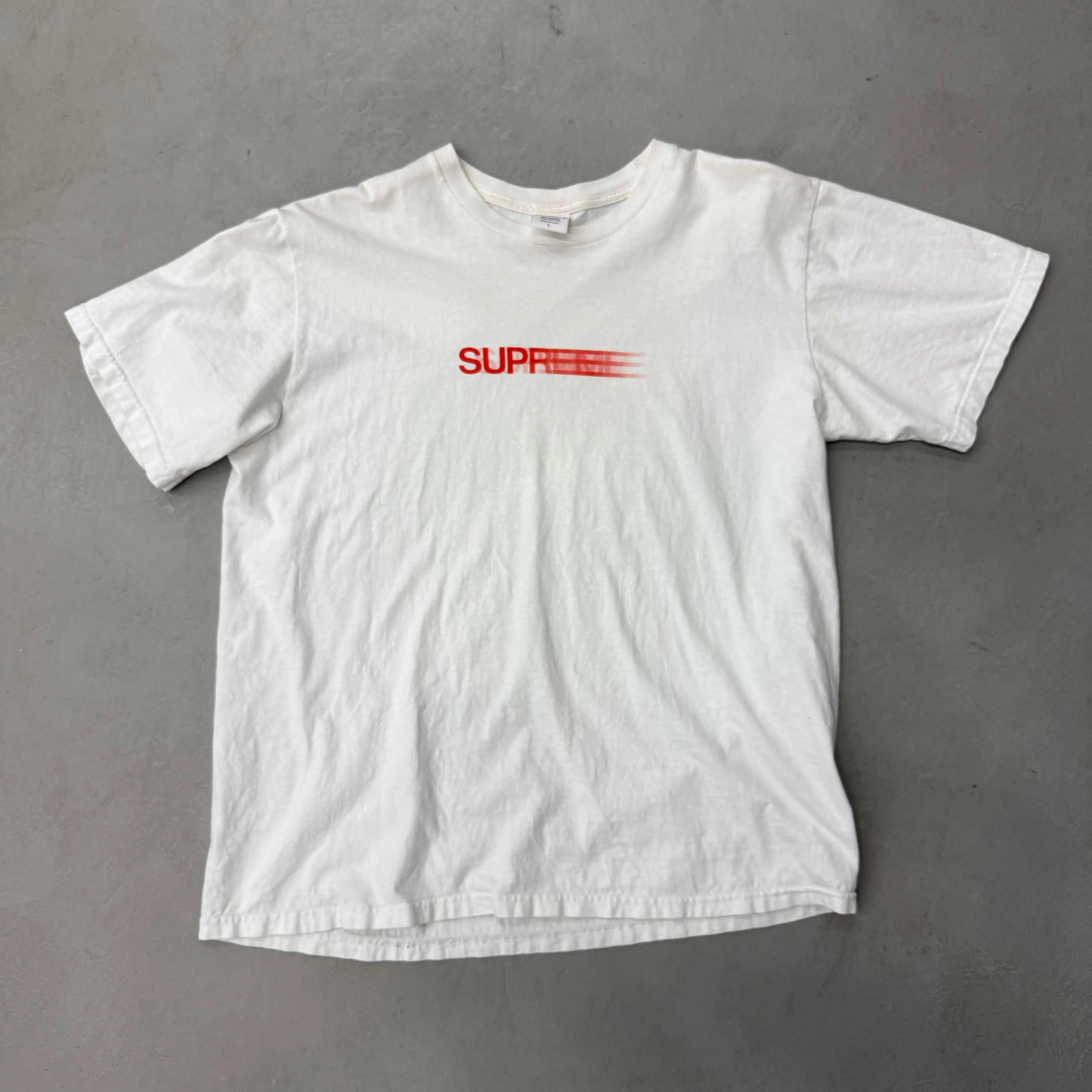 Supreme Motion Logo Tee SS20 White/Red (Used) sold by PLUS product image thumbnail 2