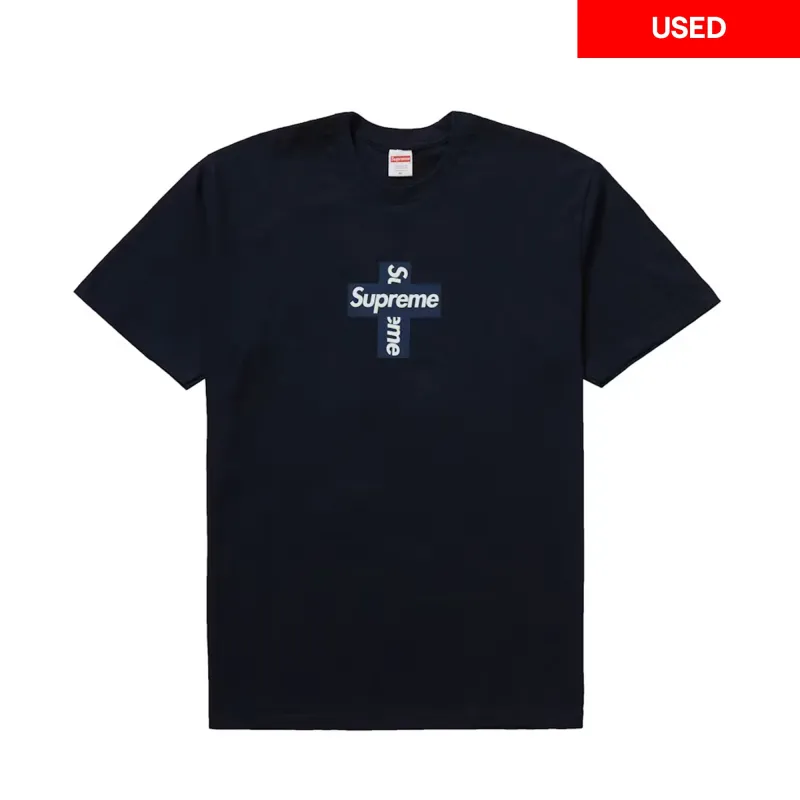 Supreme Cross Box Logo Tee Navy (Used) sold by PLUS