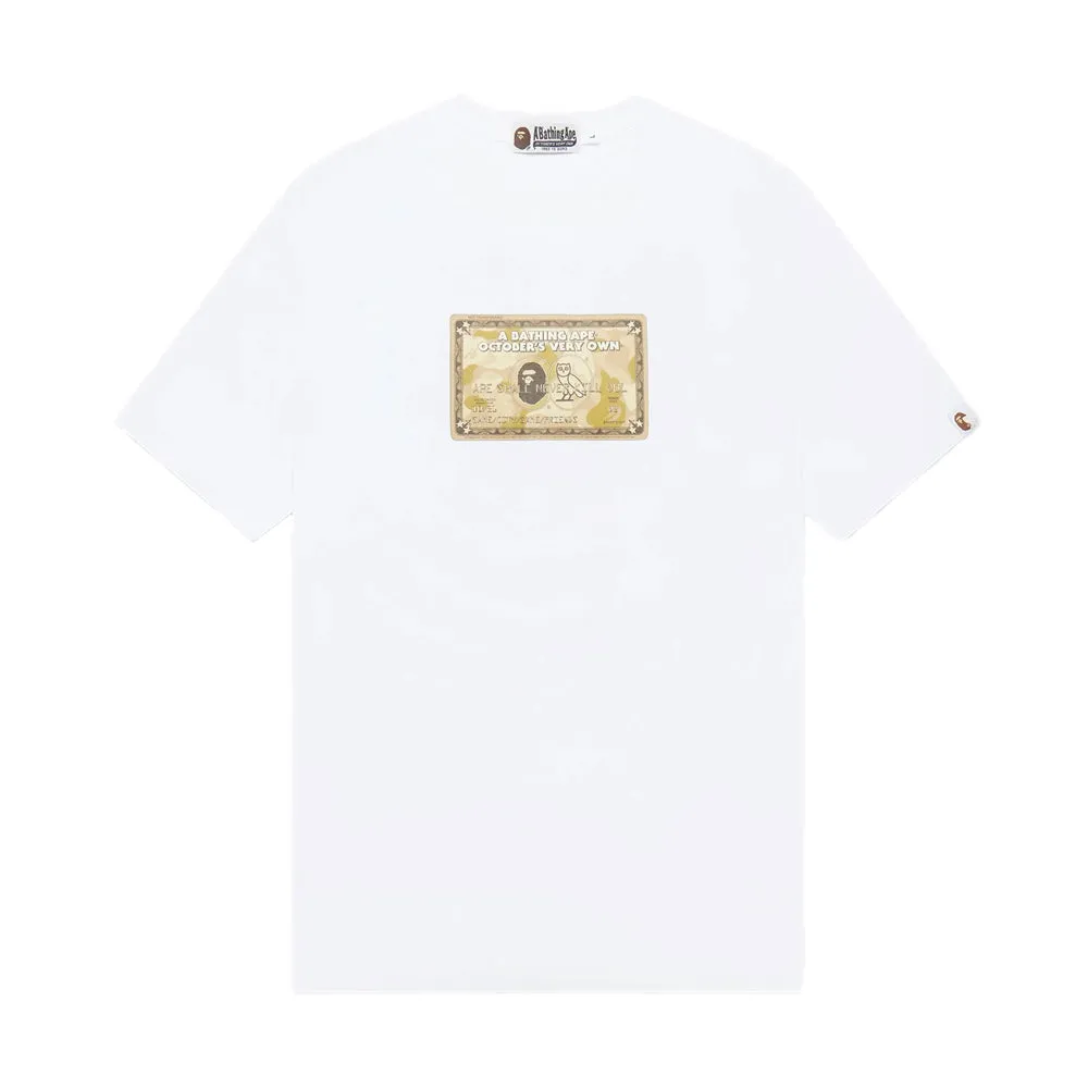 OVO x BAPE Gold Card T-shirt White sold by PLUS