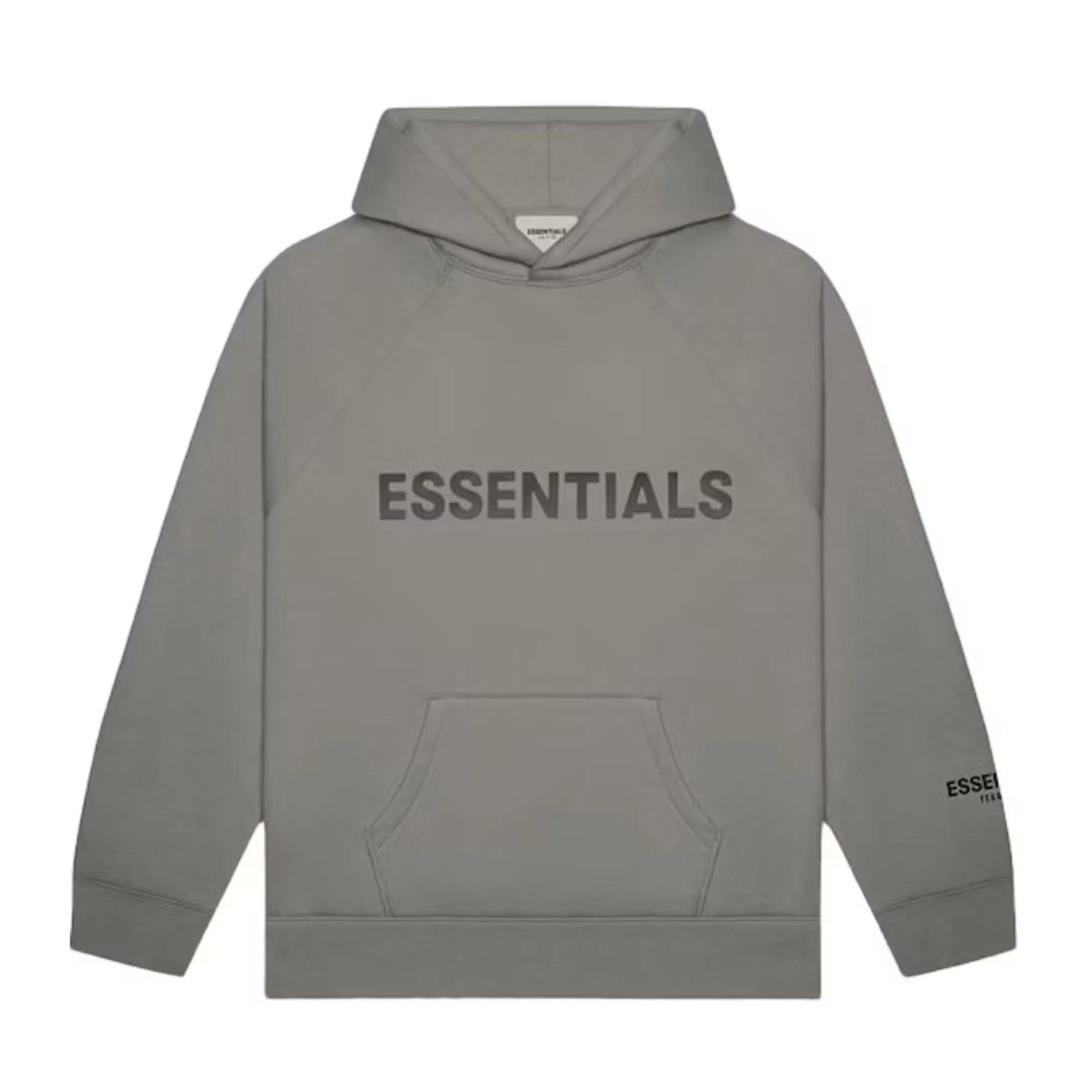 Fear of God Essentials Pullover Hoodie Applique Logo Gray Flannel/Charcoal sold by PLUS