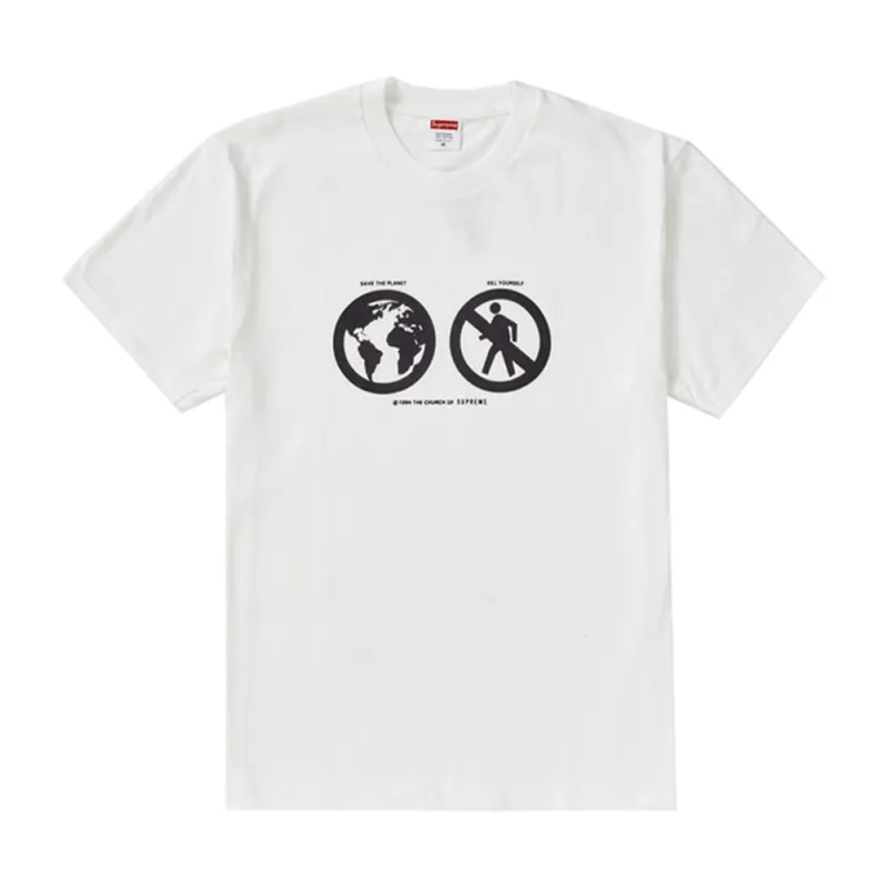 Supreme Save The Planet Tee White sold by PLUS
