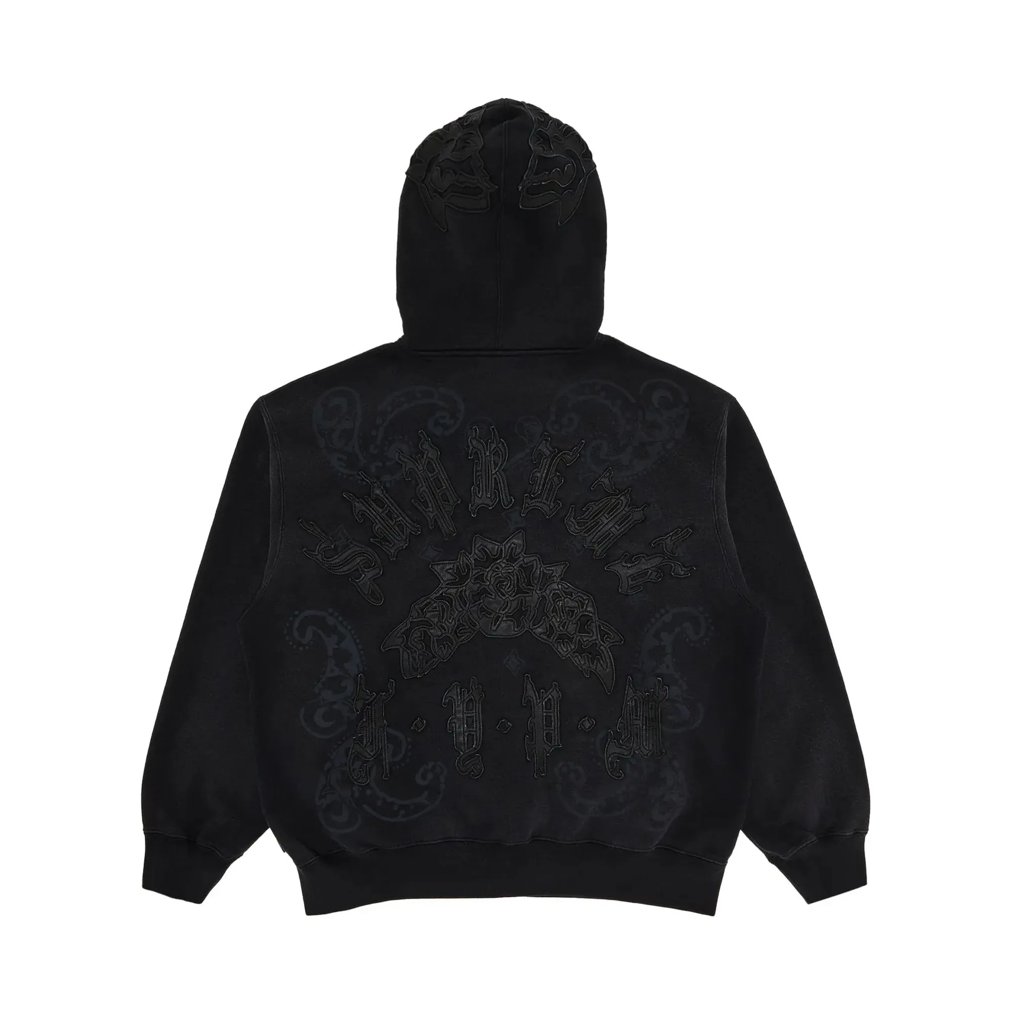 Supreme Leather Applique Zip Up Hooded Sweatshirt Black sold by PLUS product image thumbnail 2
