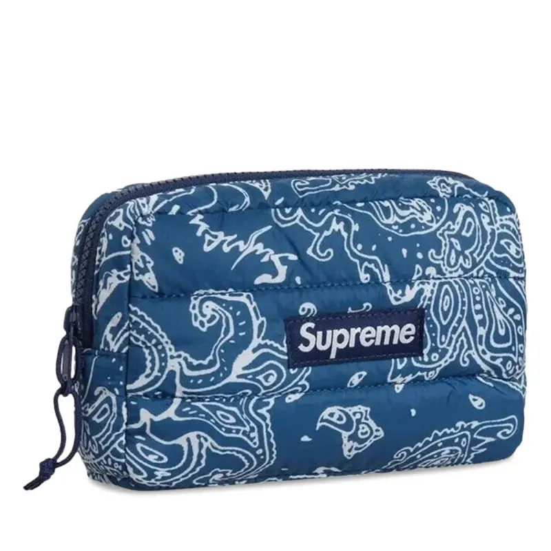 Supreme Puffer Pouch Blue Paisley sold by PLUS