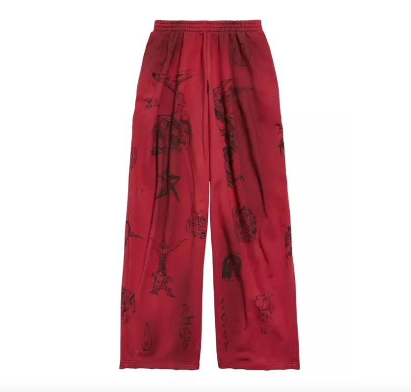 Balenciaga Tattoo Sweatpants Red sold by PLUS