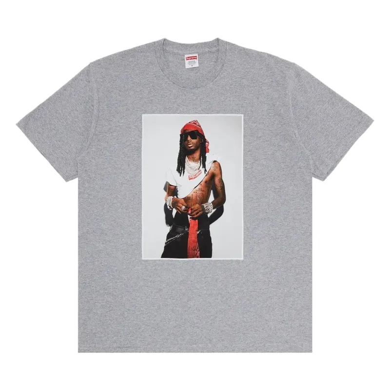Supreme Playboi Carti Tee Heather Grey sold by PLUS