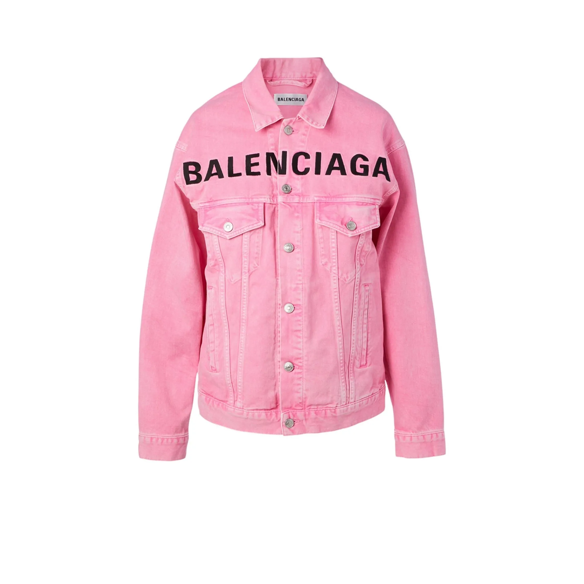 Balenciaga Overdyed Pink Denim Jacket sold by PLUS
