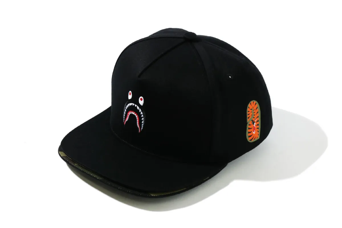 BAPE Double Visor Shark Snapback Cap Black sold by PLUS