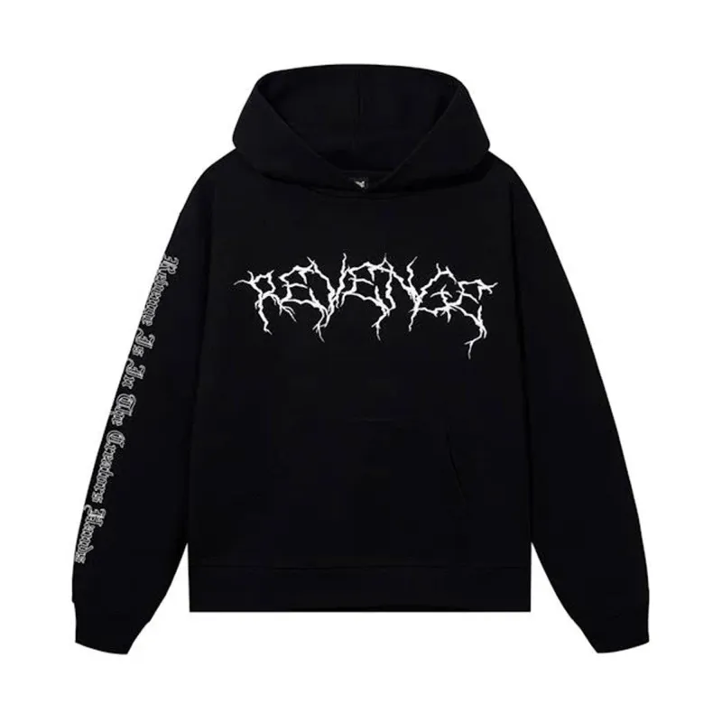 Revenge x Ski Mask Lightning Logo Hoodie Black/Black sold by PLUS