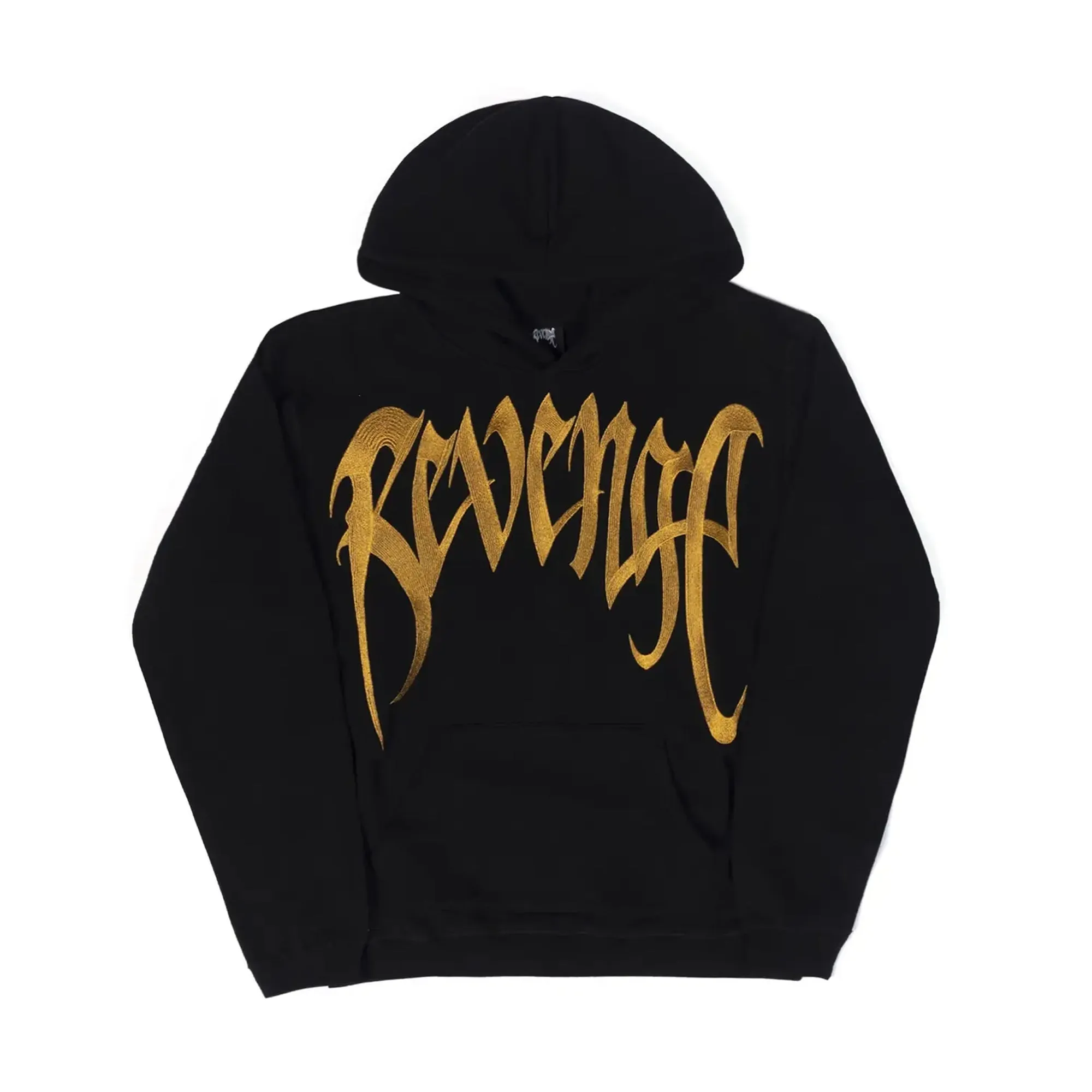 Revenge Arch Embroidered Hoodie Black/Gold sold by PLUS