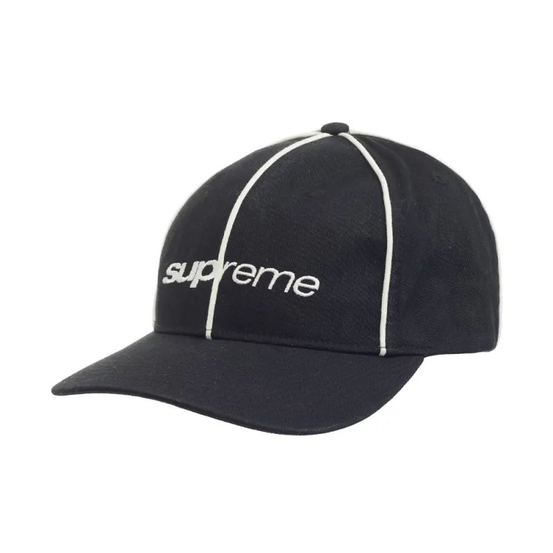 Supreme Piping 6-Panel Black sold by PLUS
