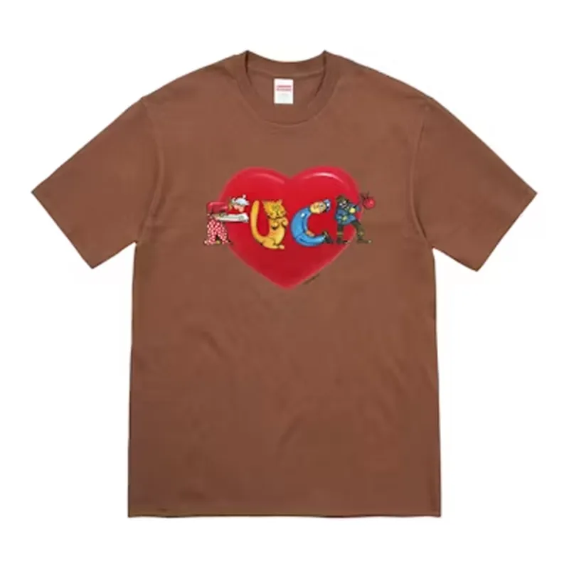Supreme F Love Heart Tee Brown sold by PLUS